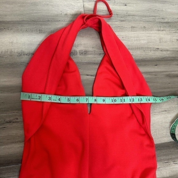 NWT Lovers + Friends Rosa Cocktail Dress Halter Keyhole Gown Cut Out Red Size L - Picture 7 of 9